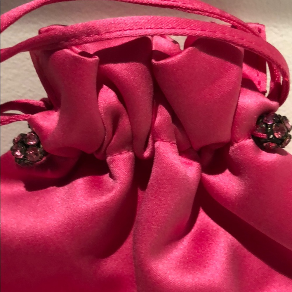 ENZO ANGIOLINI HOT PINK SILKY FEEL DRAWSTRING BAG